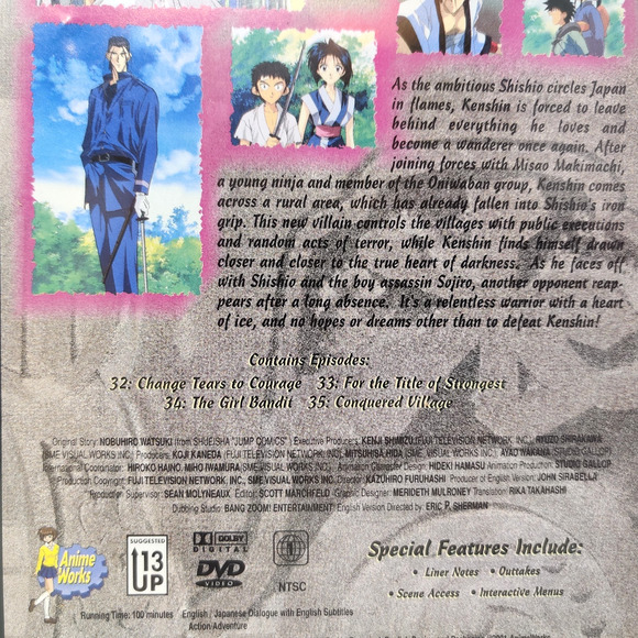 Rurouni Kenshin 3 Anime DVDs Rare Ice Blue Eyes Shadow Elite Battle in Moonlight - Picture 9 of 16